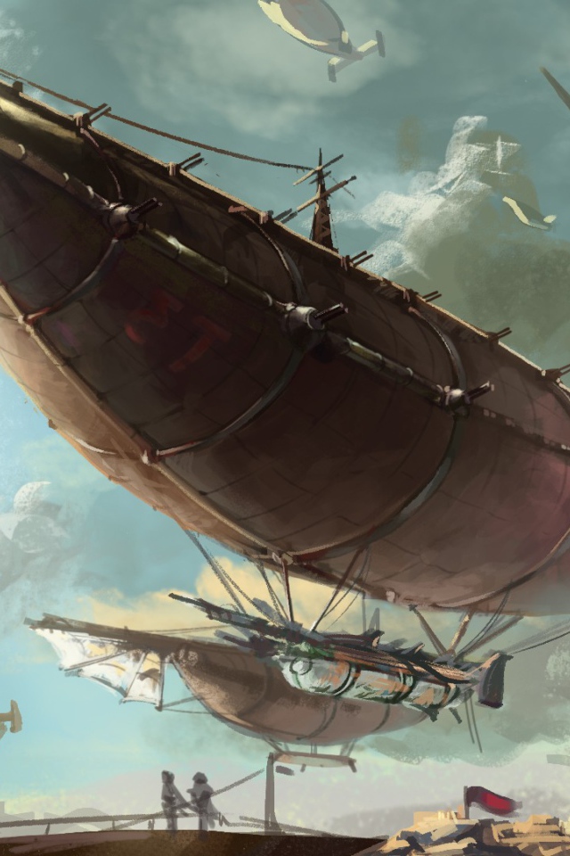 Отряд дирижаблей стимпанк