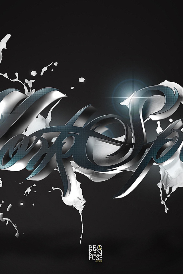 Надпись в брызгах