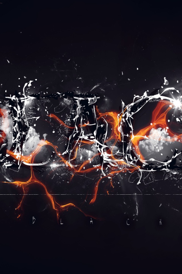 Надпись на черном фоне