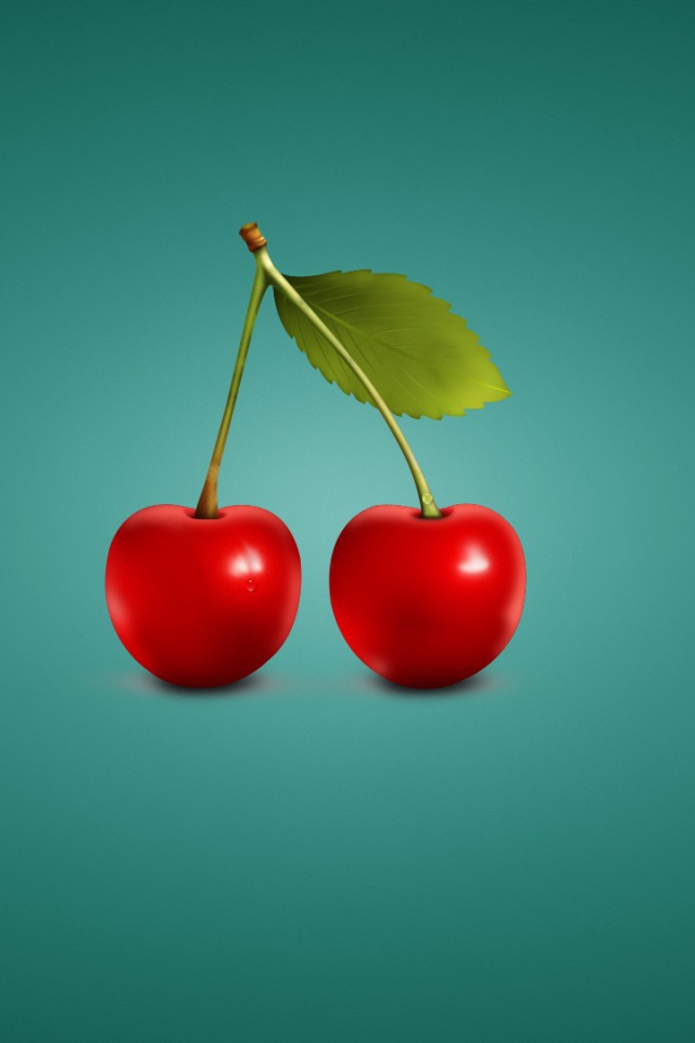 Вишни на изумрудном фоне