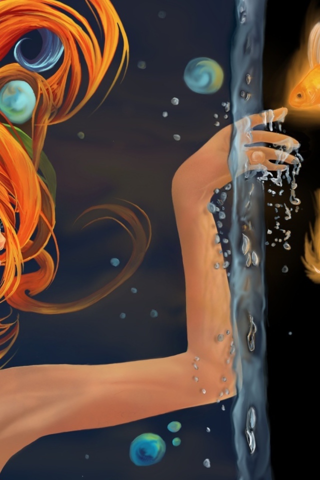 Русалка в аквариуме