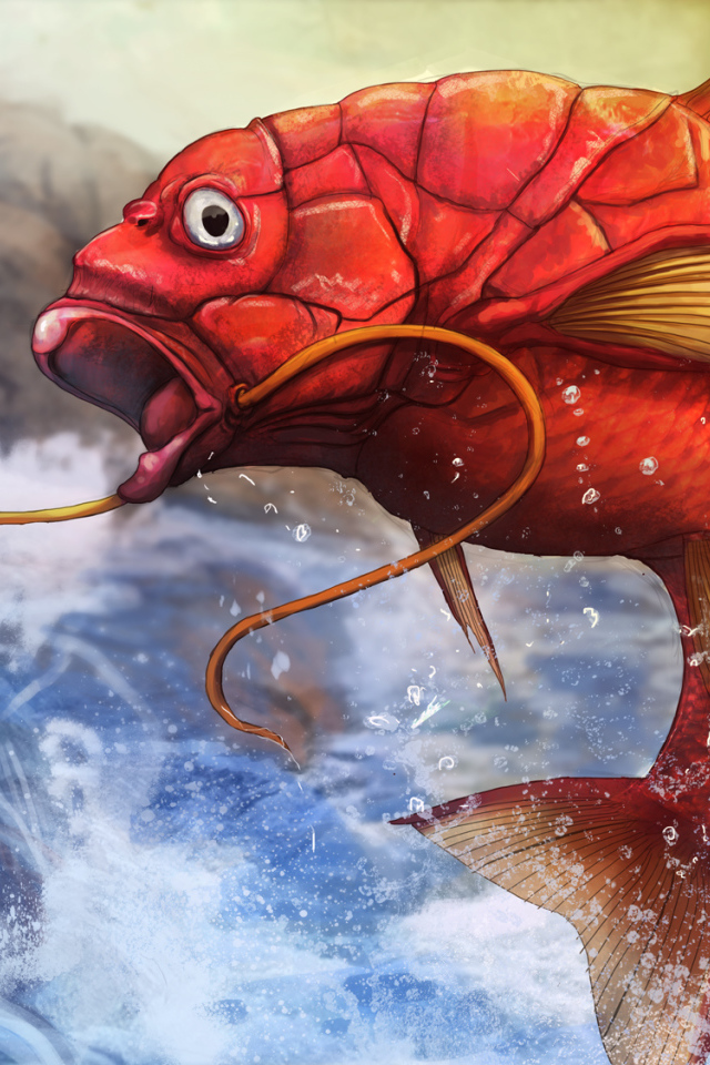 Красная рыба в море