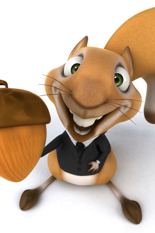 Белка с орехом