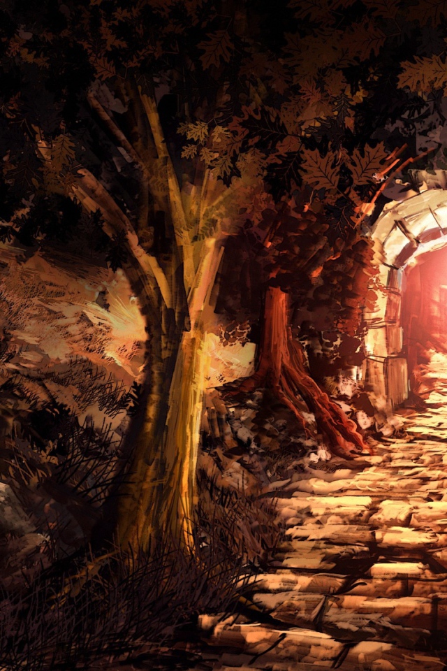 Каменная дорога через арку