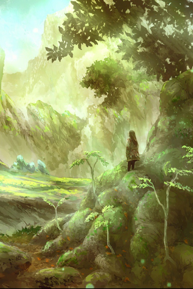 Девочка на большом дереве