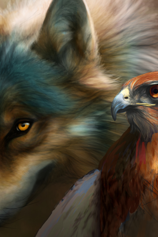 Голова волка и орла