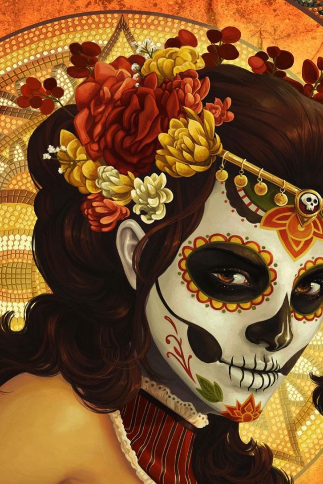 Девушка в страшной маске