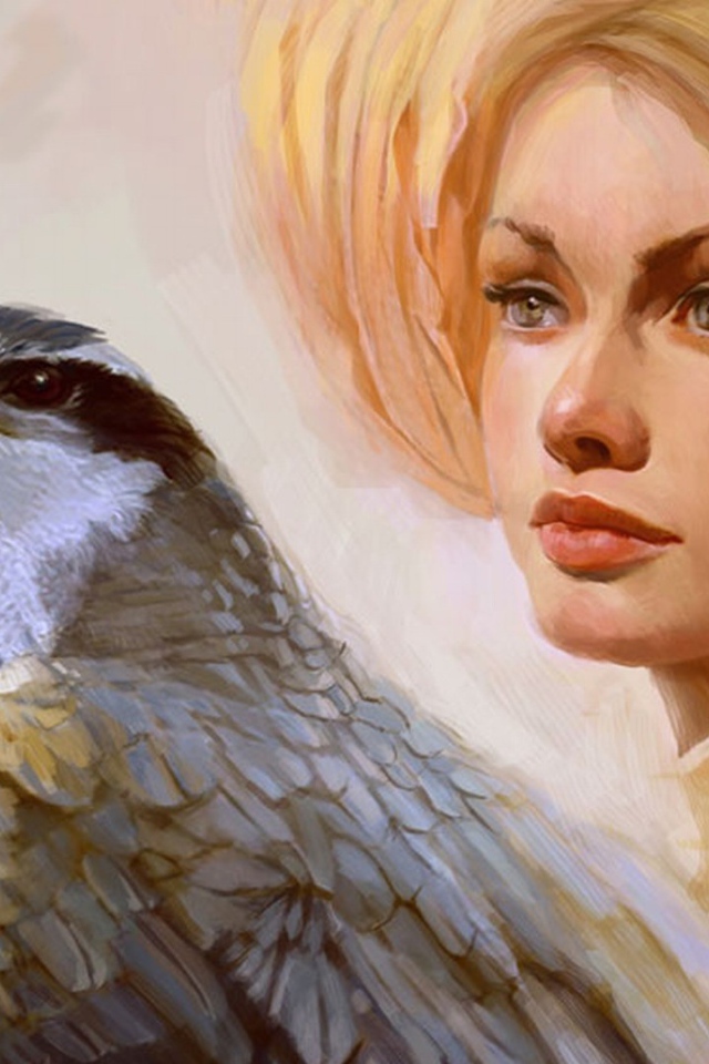 Девушка с ястребом