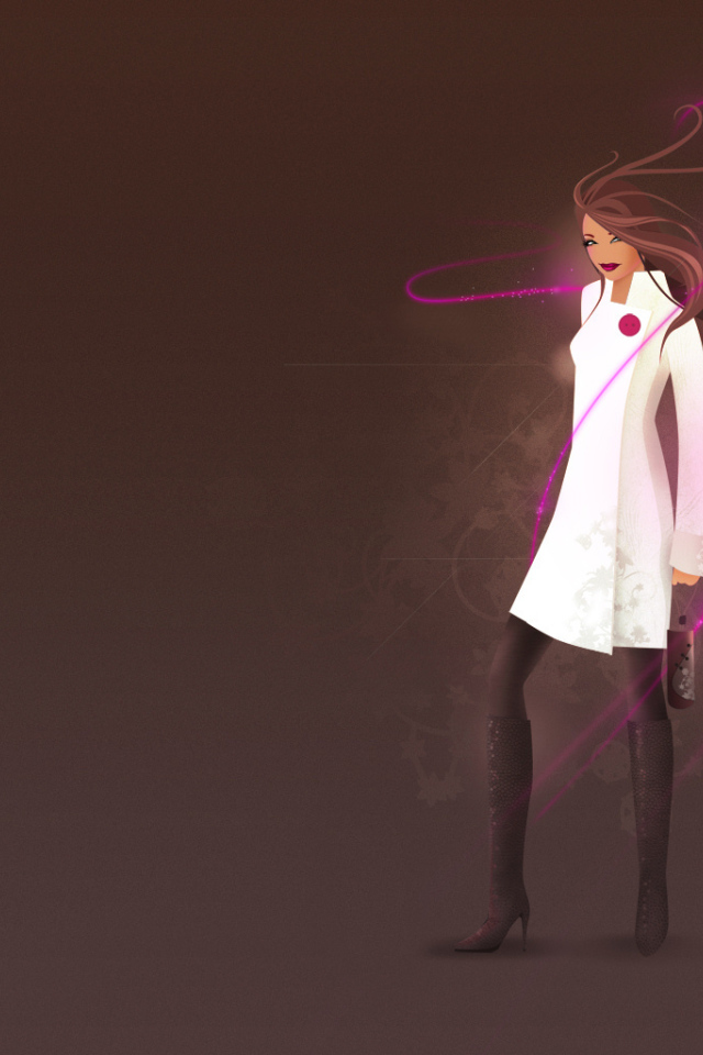 Девушка в белом пальто