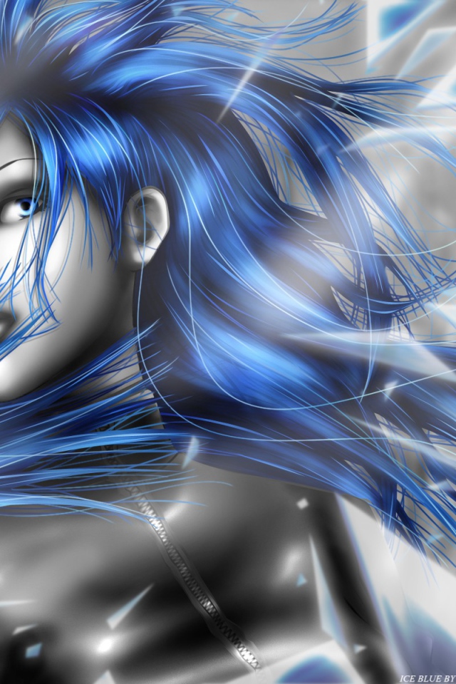 Женщина с синими волосами