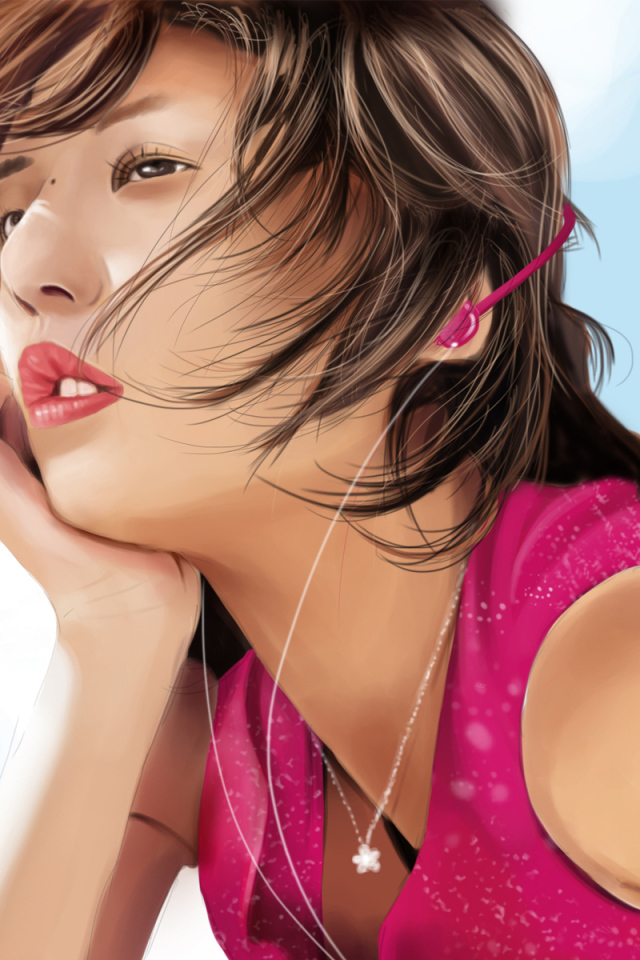 Девушка слушает музыку