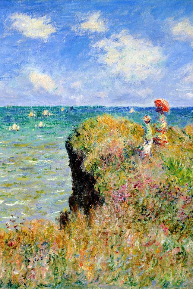 Картина Моне - вершине скалы