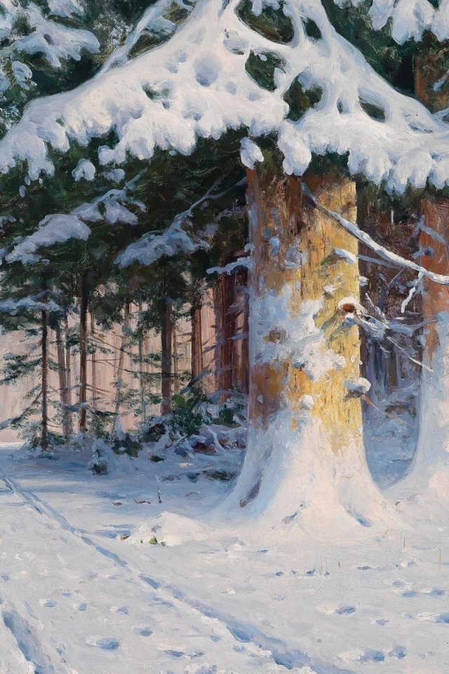 Человек в зимнем лесу