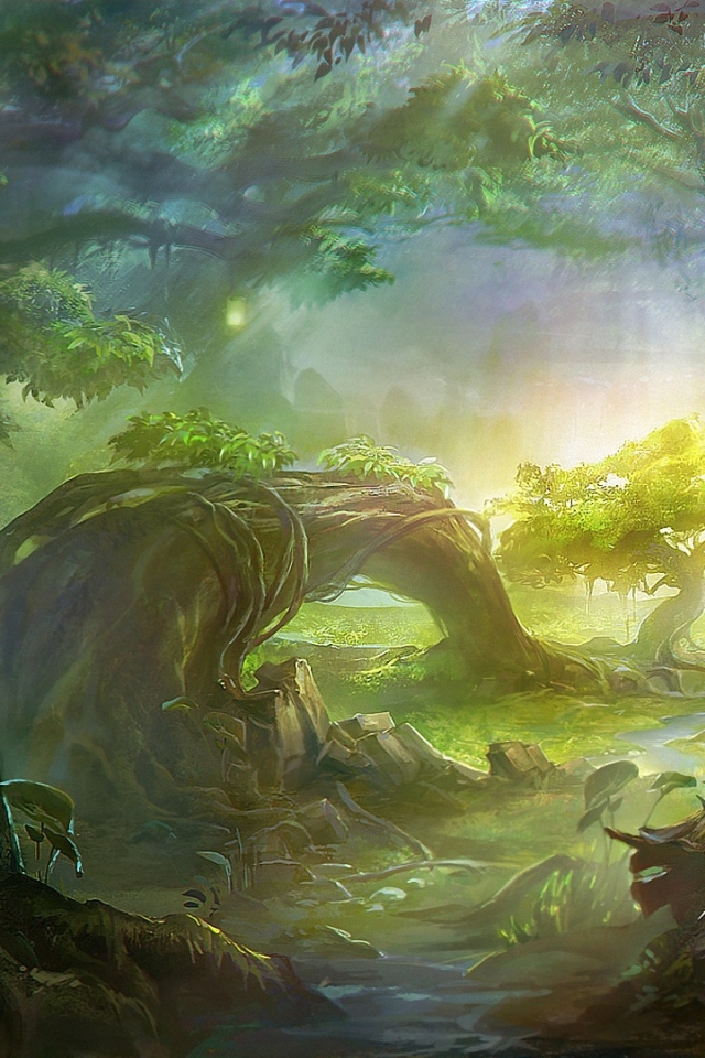 Деревья с фонарями