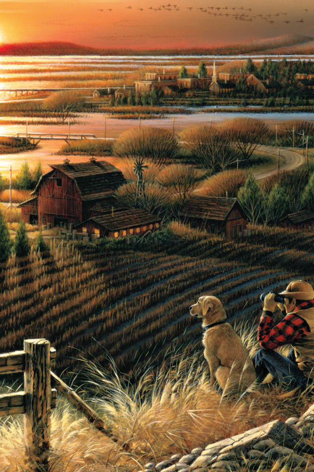 Друзья смотрят на закат