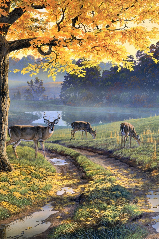 Картина Лужи на дороге