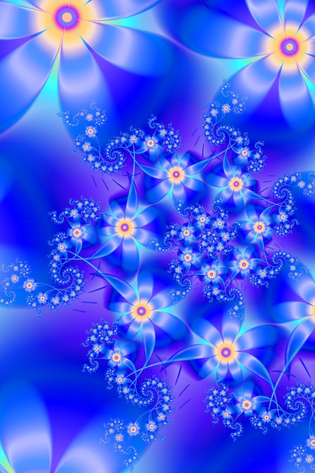 Орнамент из синих цветов