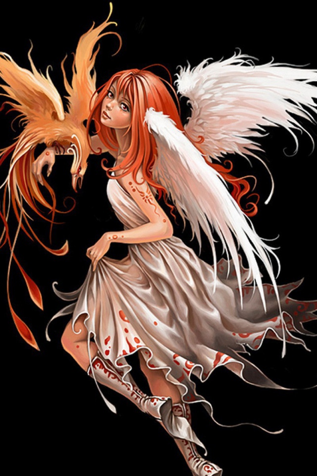 Ангел с птицей