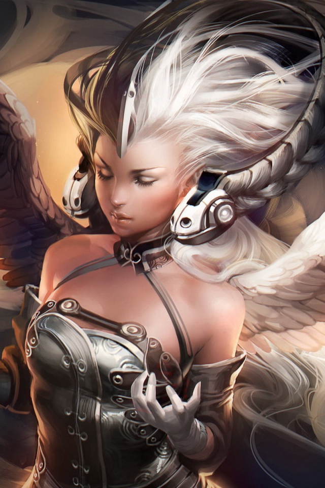 Ангел с наушниками