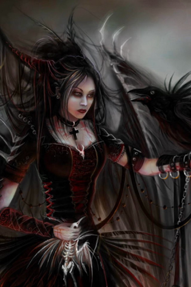 Черный ангел с вороной