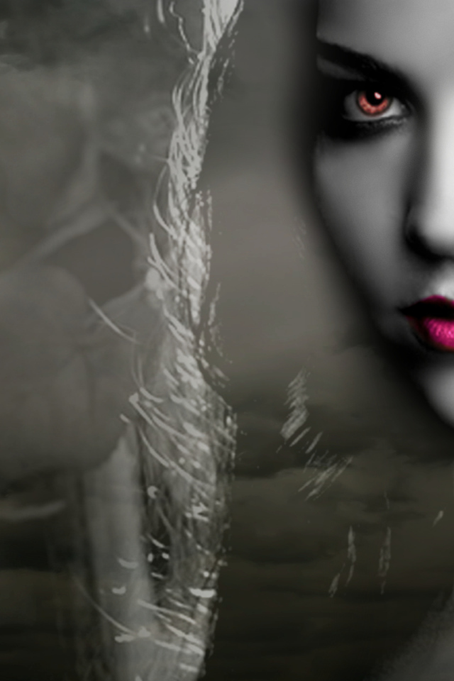 Брюнетка девушка вампир