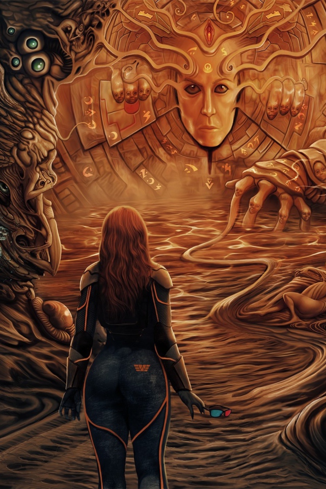 Фантастический рисунок на космическую тему