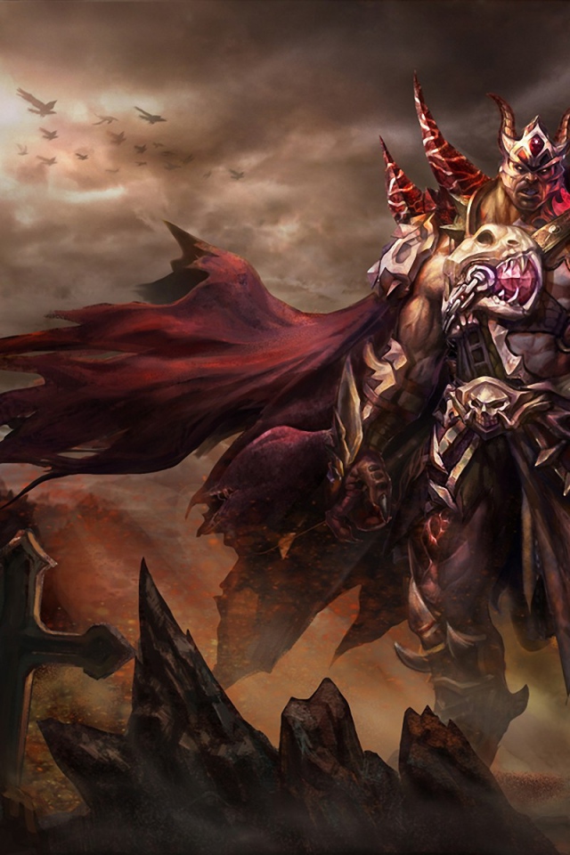 Великан демон на кладбище