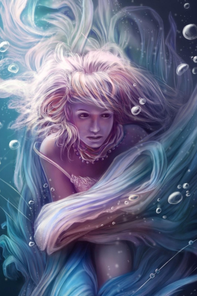 Русалка под водой