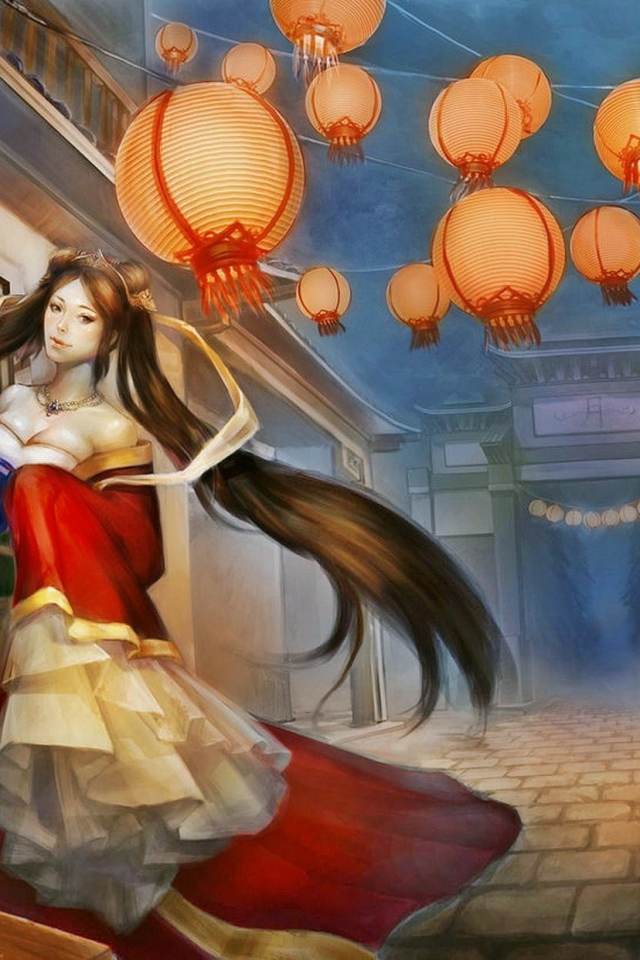 Лунная принцесса идет по улице