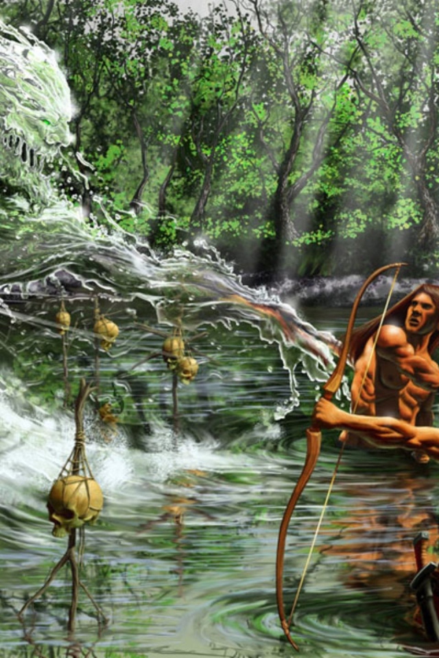 Люди воюют с водяным человеком