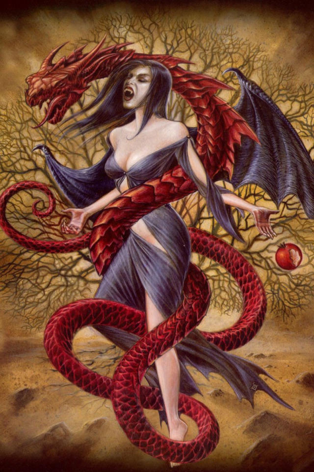 Дракон и женщина вампир