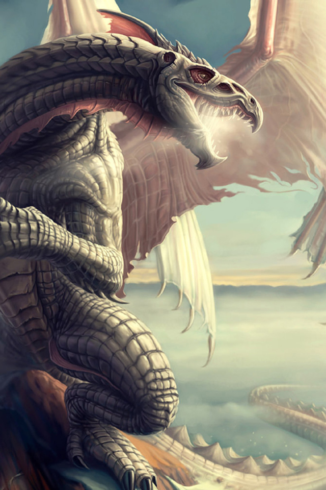 Дракон с белыми крыльями