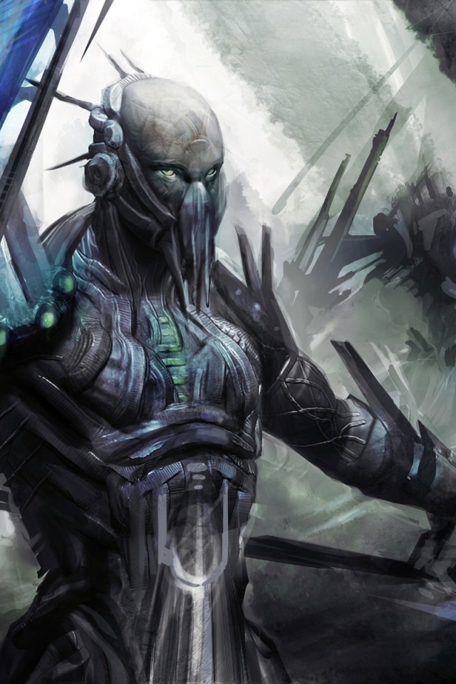 Рисунок фантастического воина