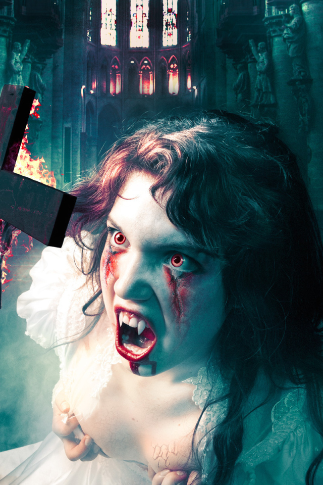 Борьба с девушкой вампиром