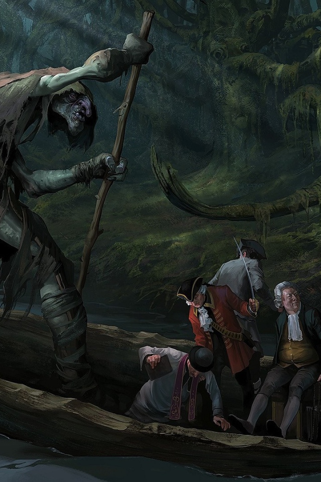 Великан и люди в лодке