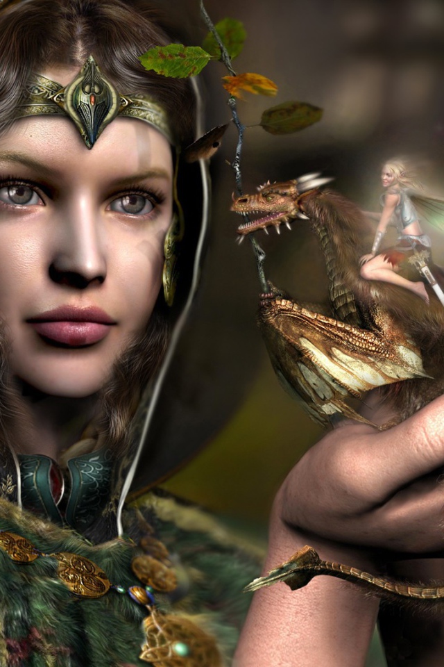 Девушка с драконом на ладони