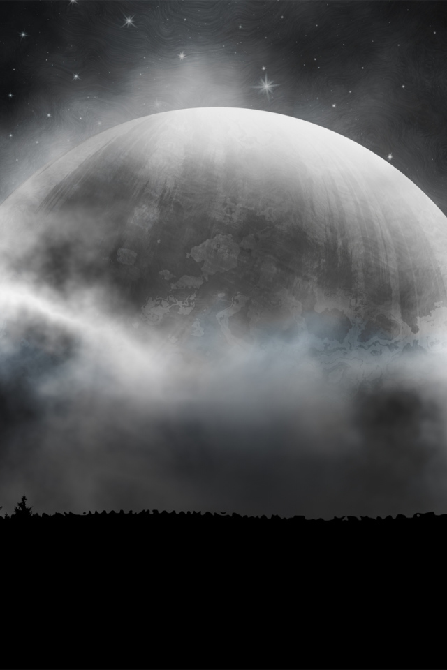 Планета на облачном небе