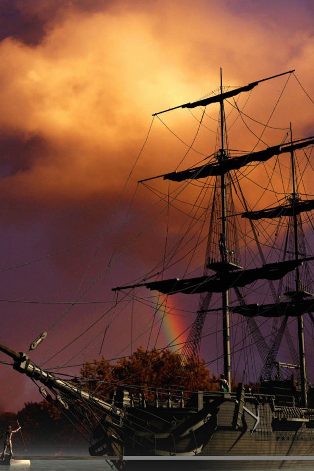 Корабль и морской змей