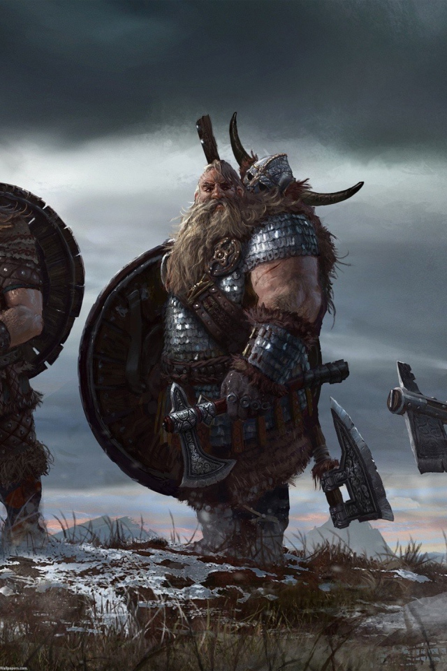 Тройка воинов викингов