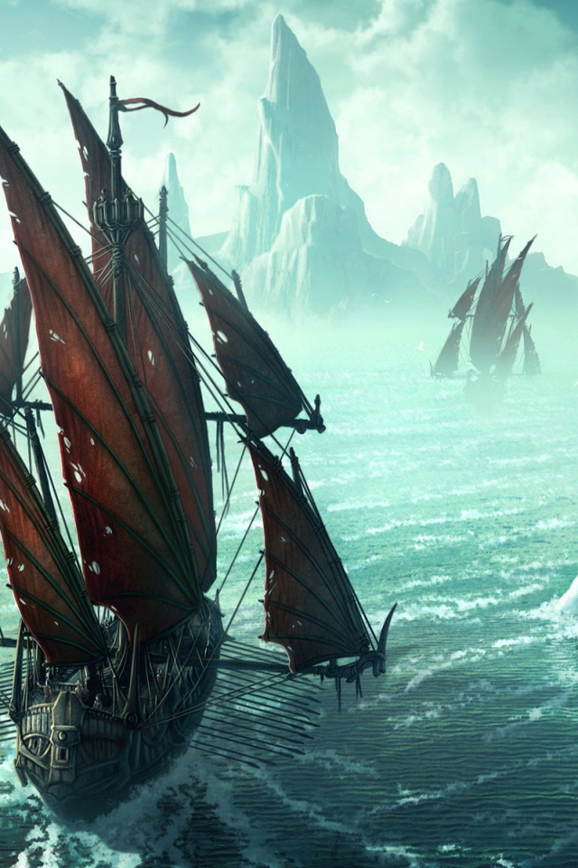 Корабль викингов во льдах