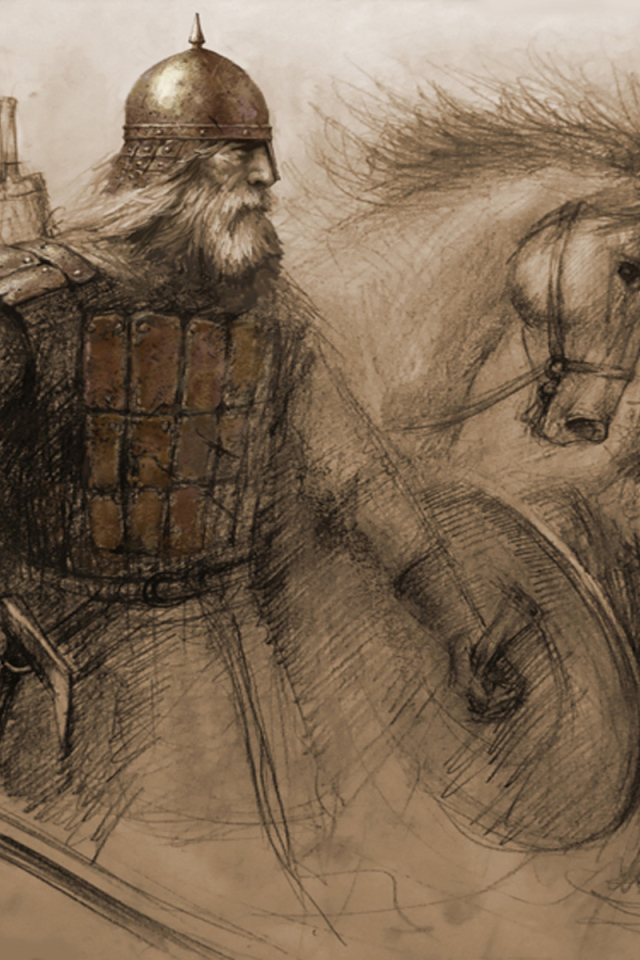 Викинг с боевым конем