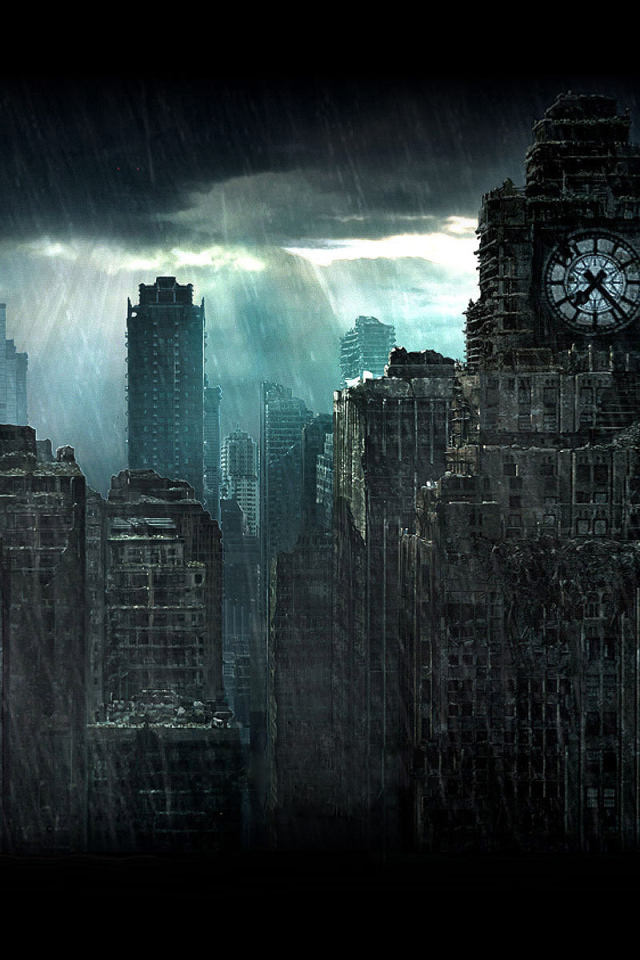 Дождь в разрушенном городе