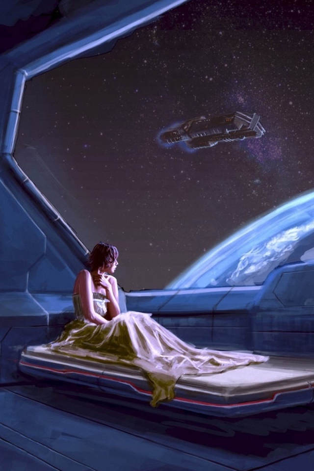 Девушка в космическом корабле