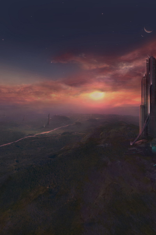 Пейзаж фантастической планеты