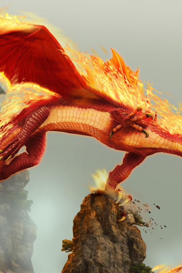 Огненный дракон в горах