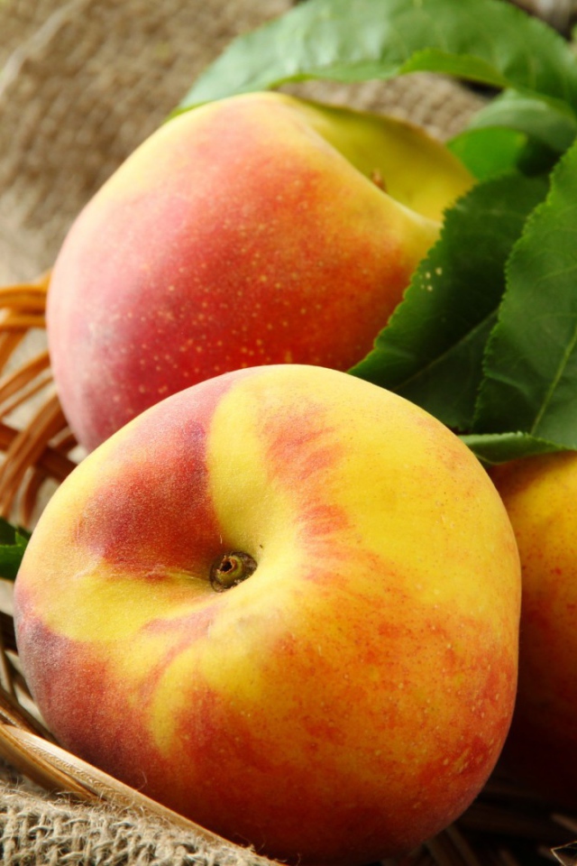 Корзина с персиками
