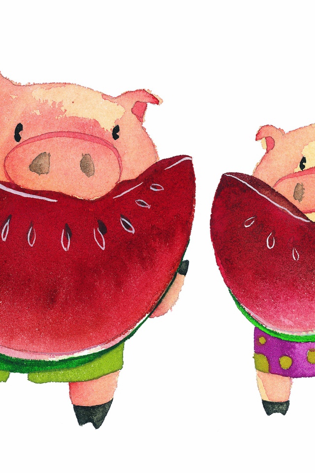 Поросята с арбузами