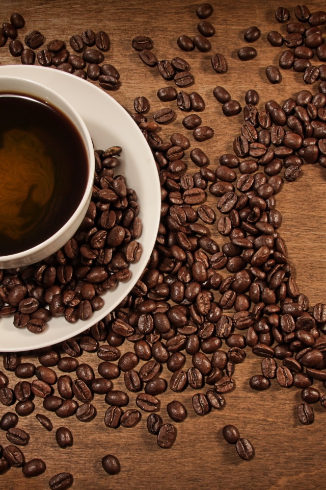 Сердечко из кофейных зерен