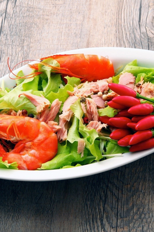 Ланч с креветками