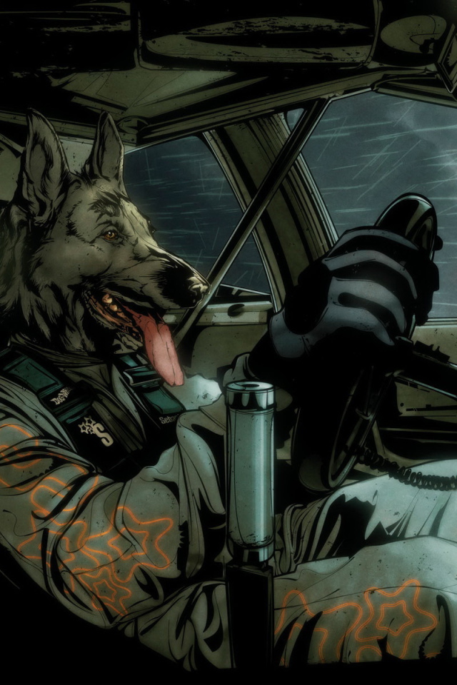 Собака в гоночной машине